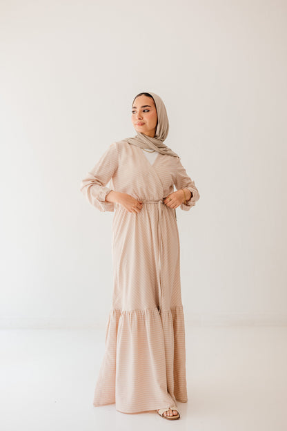 Coastal Breeze Dress in Blush beige