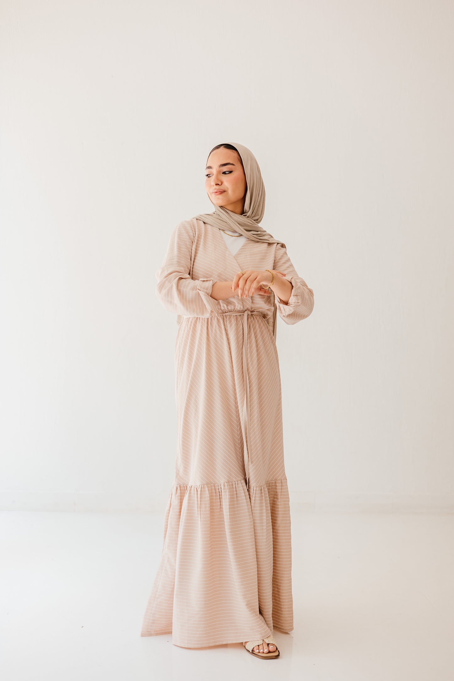 Coastal Breeze Dress in Blush beige