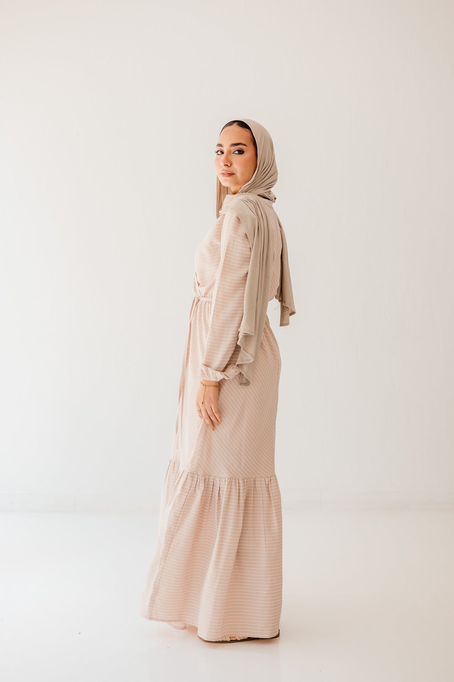 Coastal Breeze Dress in Blush beige