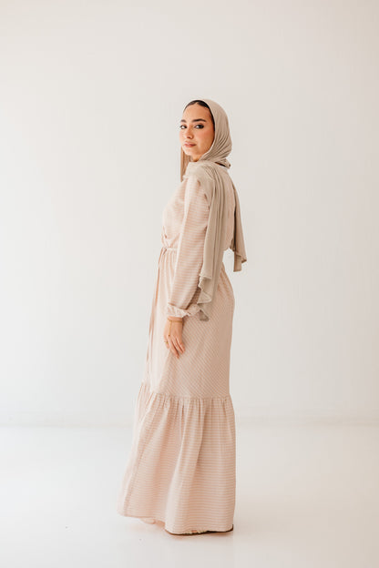 Coastal Breeze Dress in Blush beige