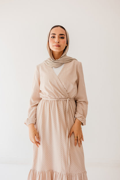 Coastal Breeze Dress in Blush beige