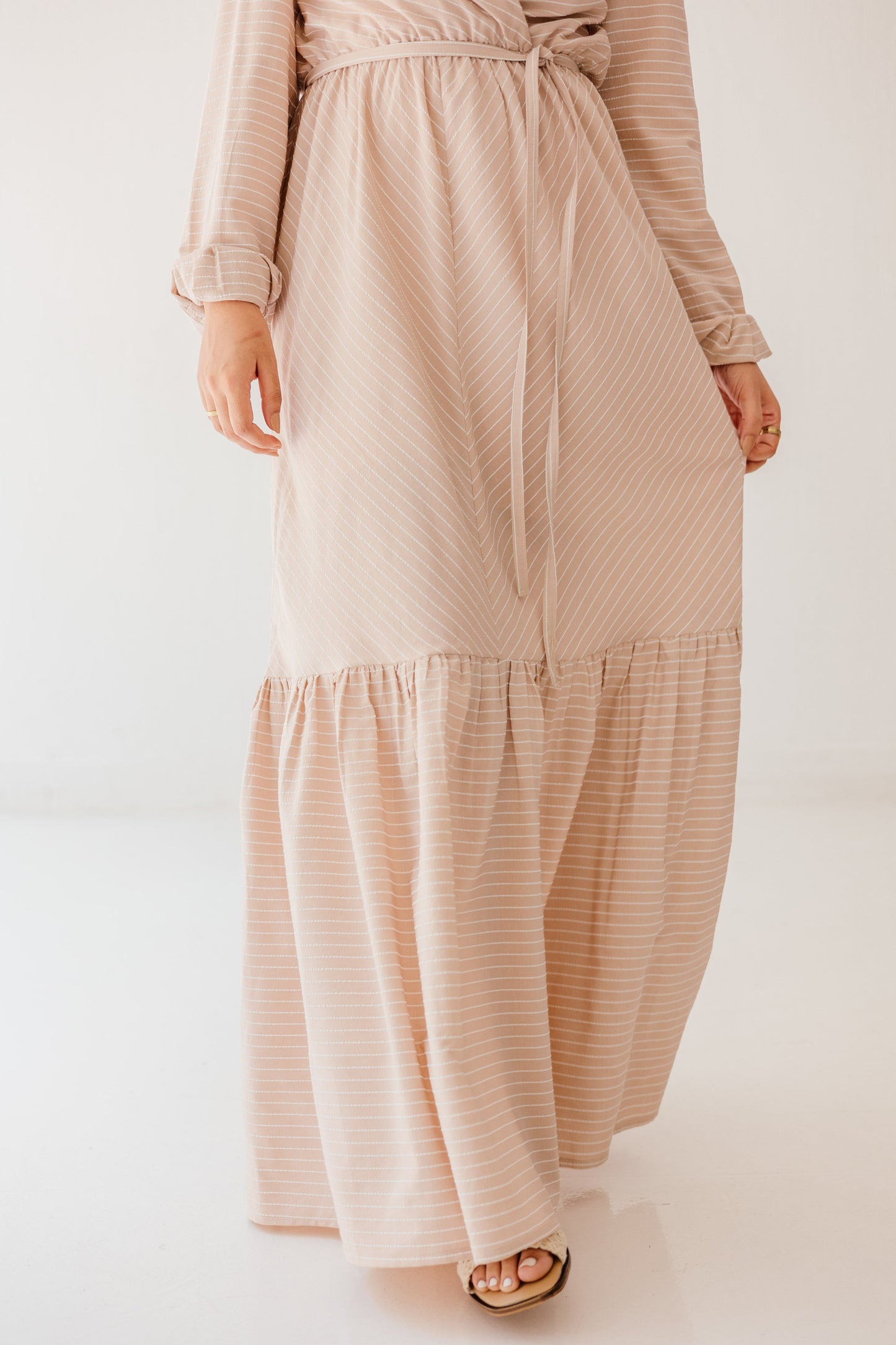 Coastal Breeze Dress in Blush beige