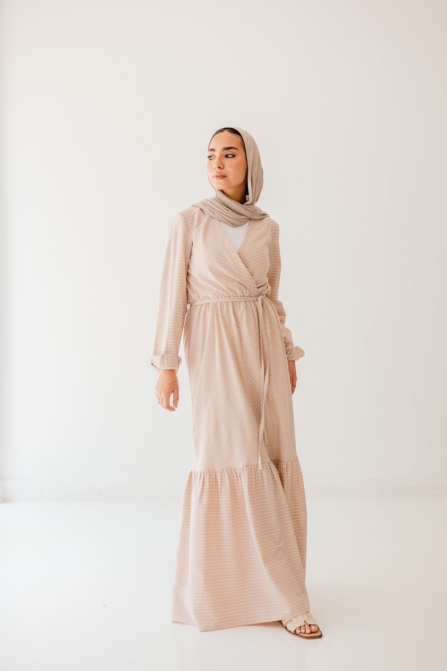 Coastal Breeze Dress in Blush beige