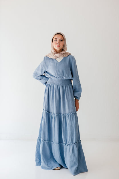 Coralia Dress in Steel blue