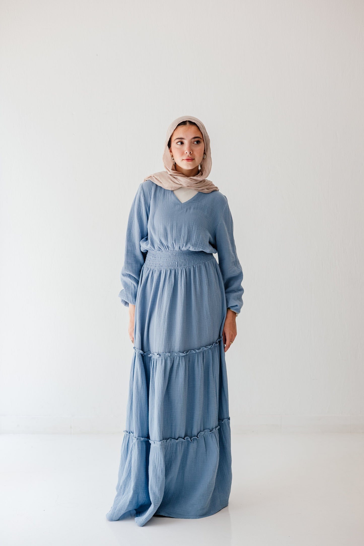 Coralia Dress in Steel blue
