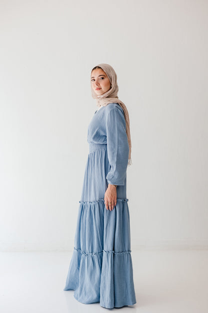 Coralia Dress in Steel blue