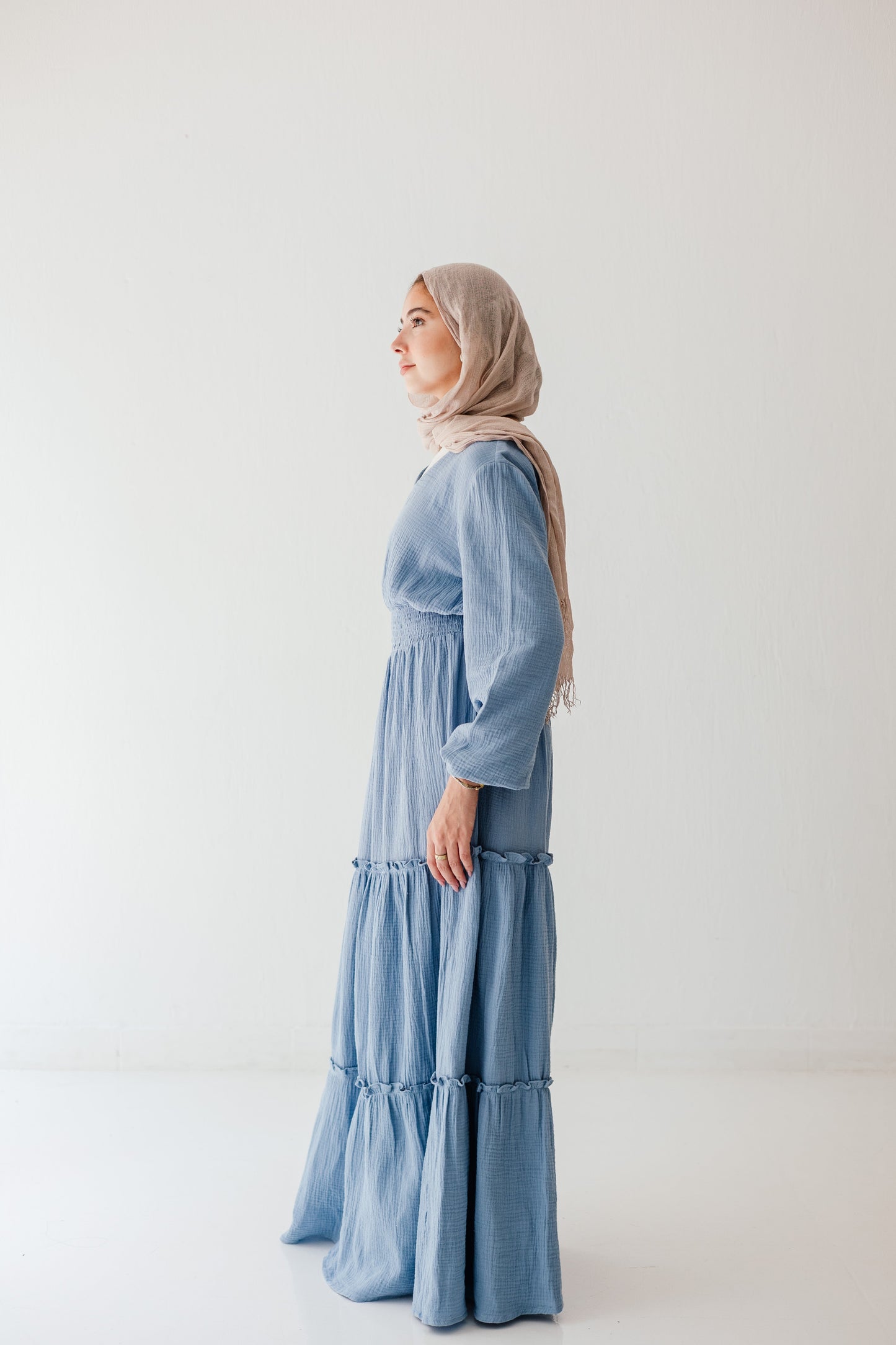 Coralia Dress in Steel blue