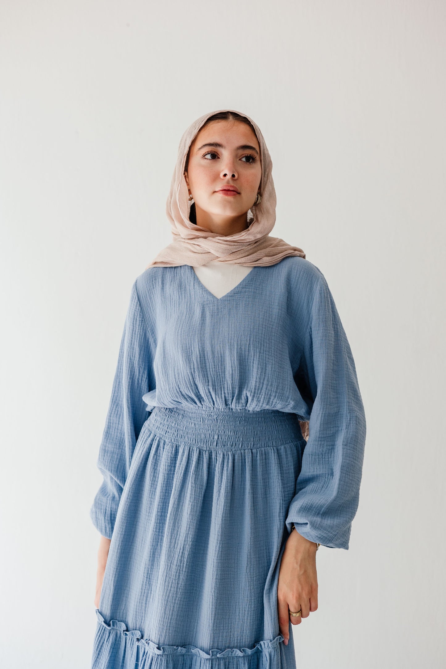 Coralia Dress in Steel blue