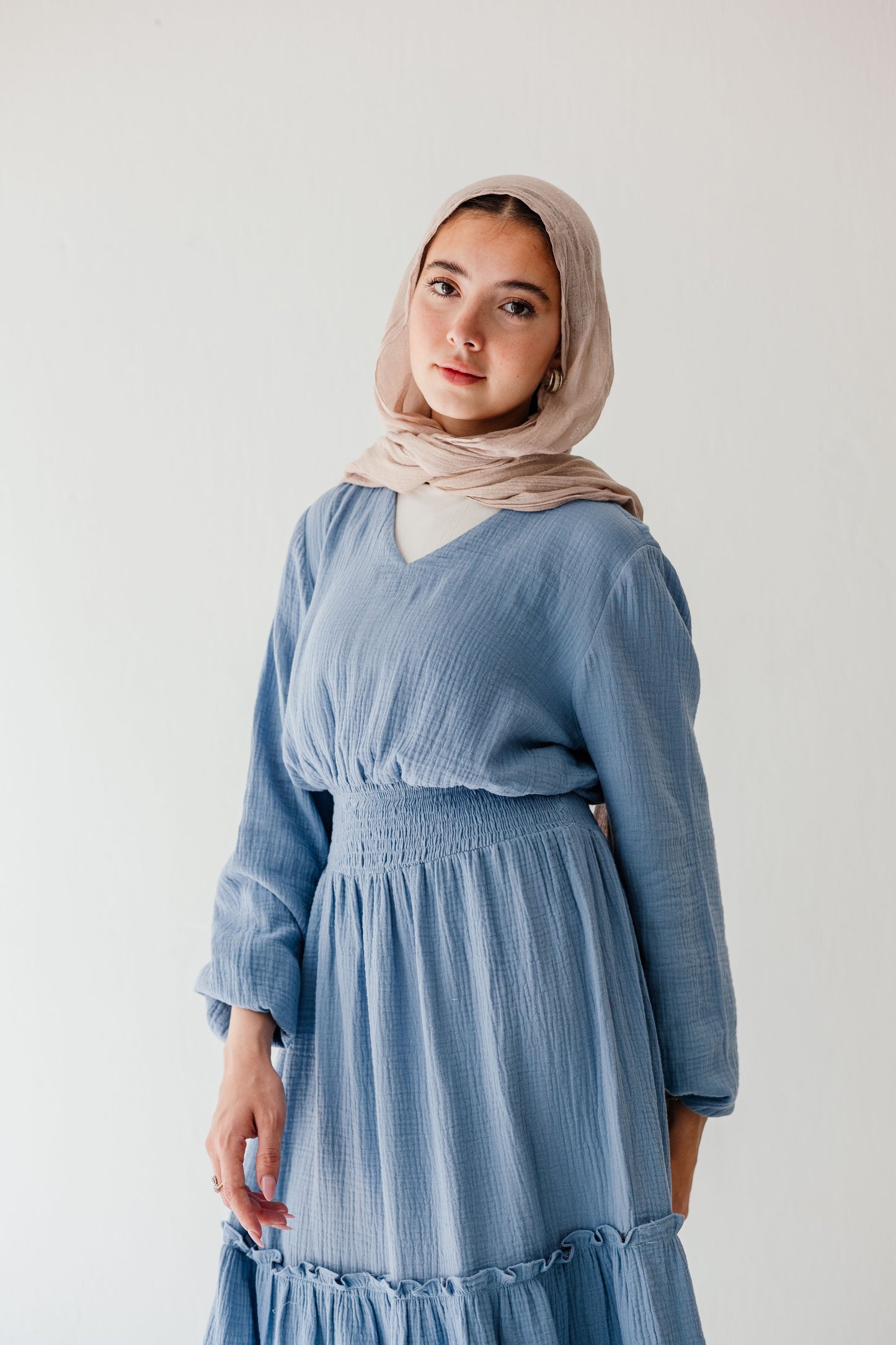 Coralia Dress in Steel blue