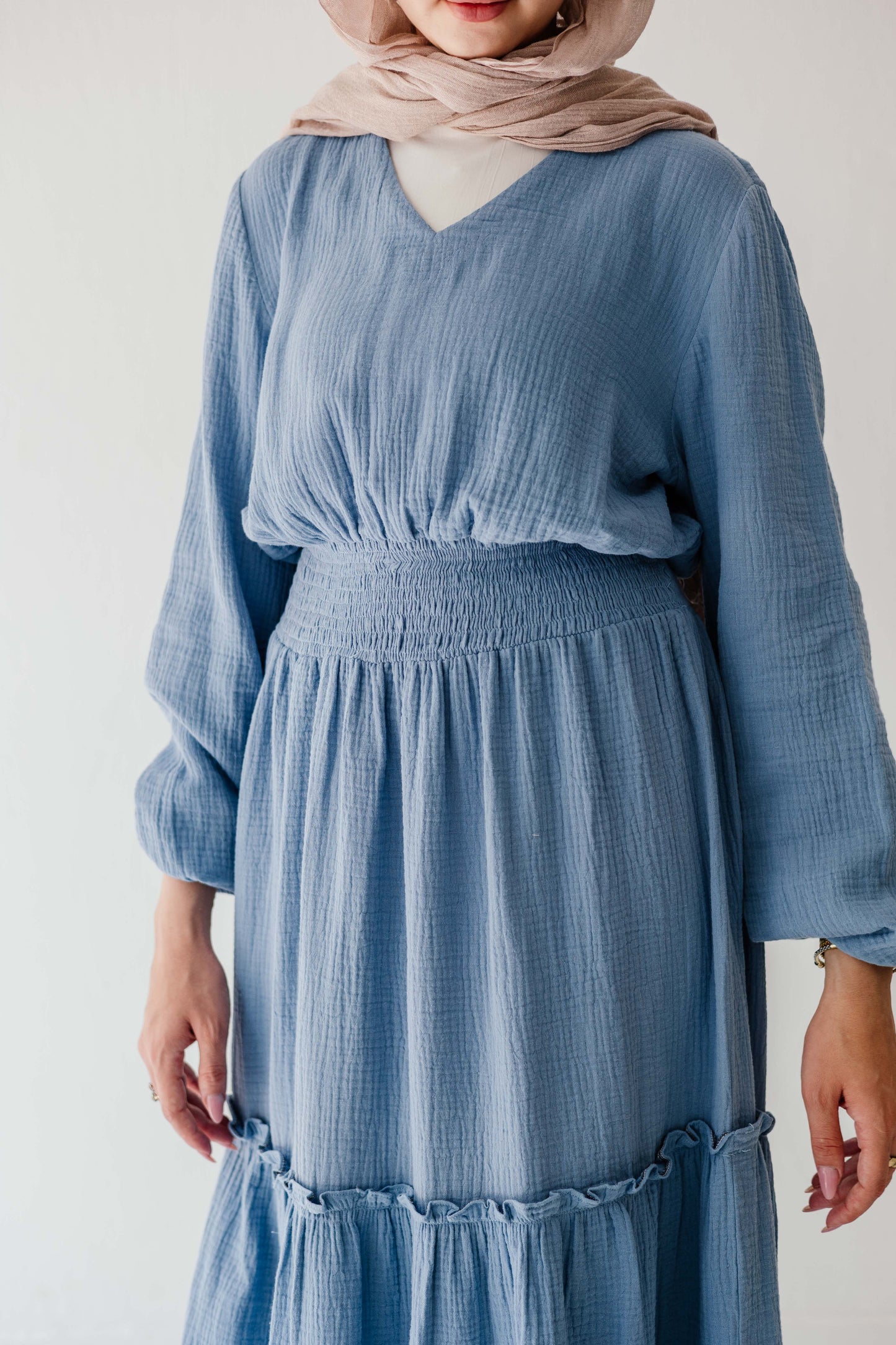 Coralia Dress in Steel blue