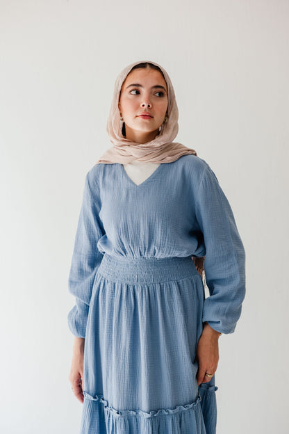 Coralia Dress in Steel blue