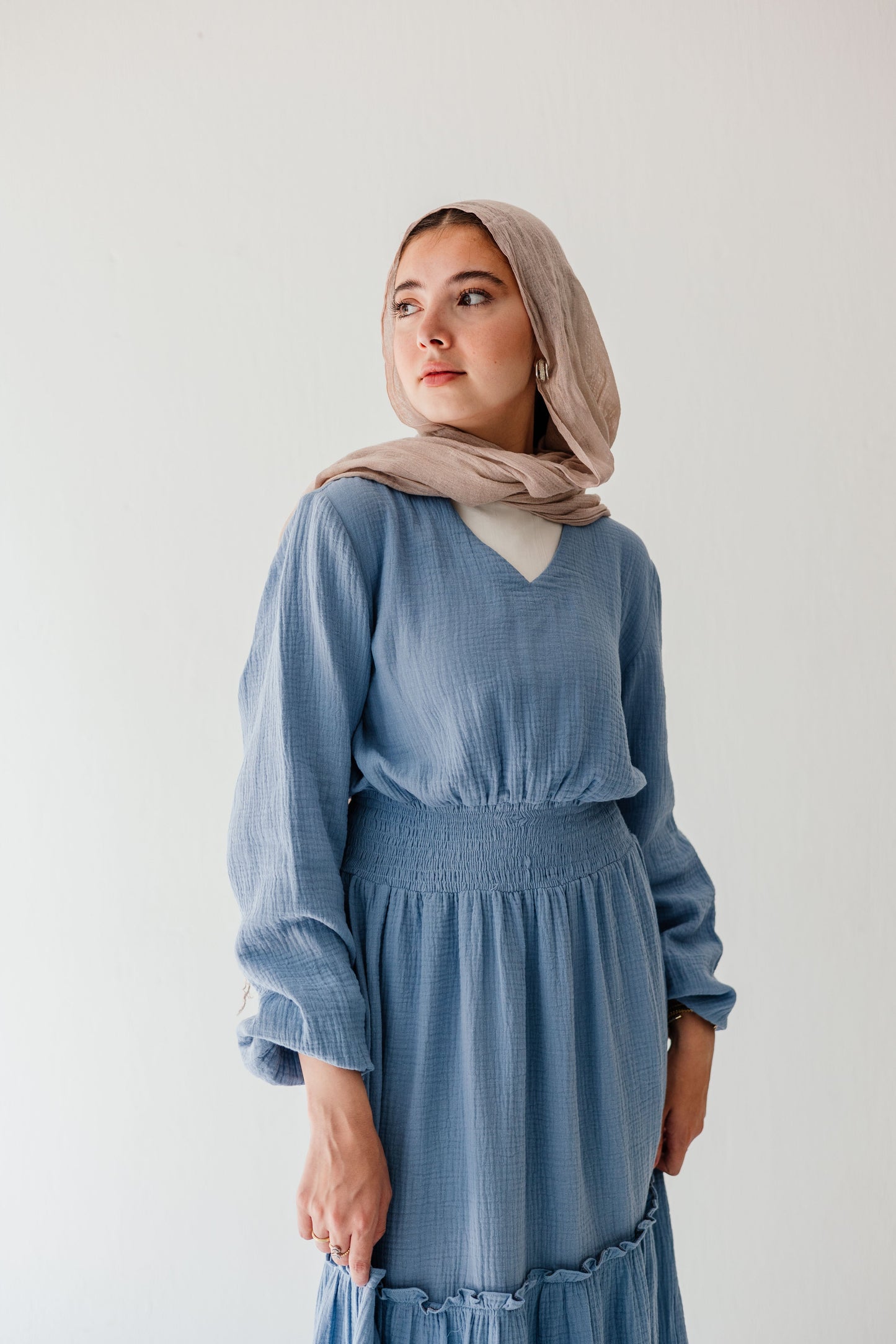 Coralia Dress in Steel blue