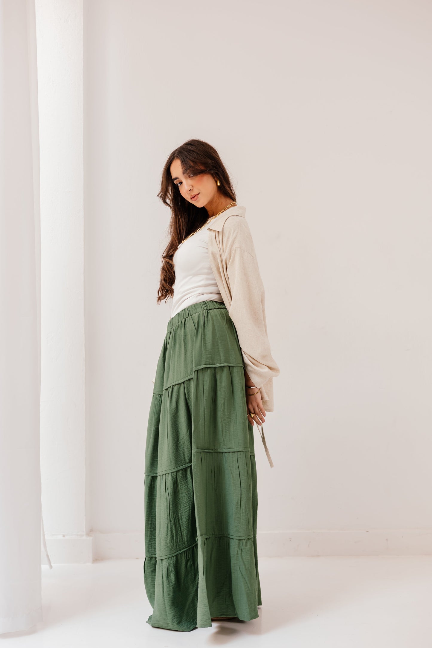 Alma Skirt in Forest green