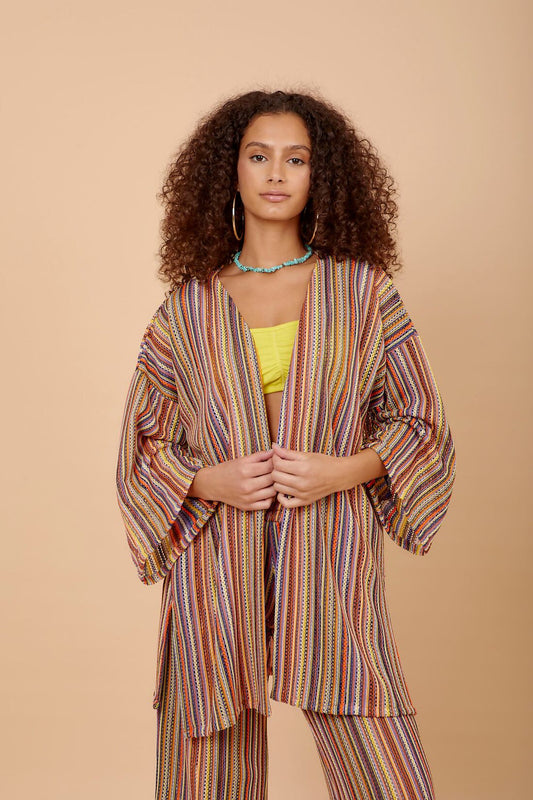 Stripes Crochet Kimono (Matching pants available)