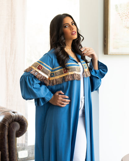 Blue Balloon Sleeve Kaftan