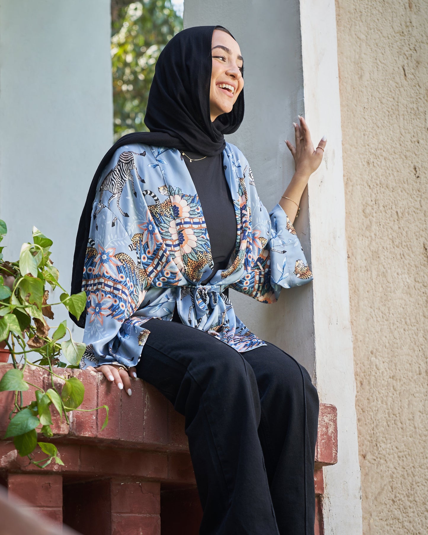 Satin Zebra Kimono