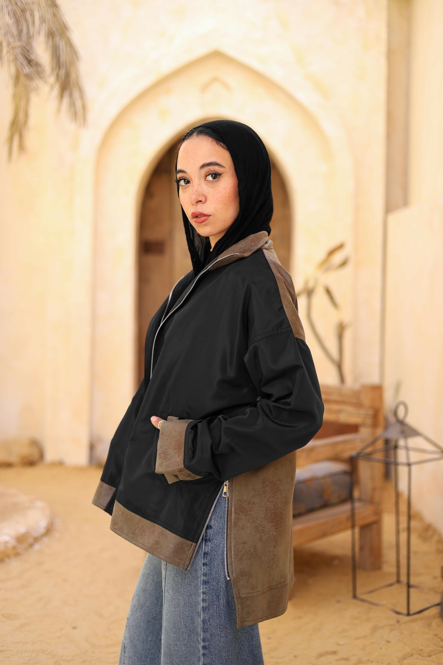 Waterproof and leather jacket