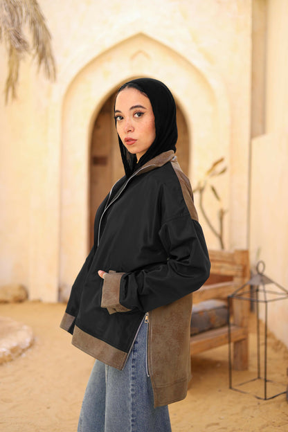 Waterproof and leather jacket