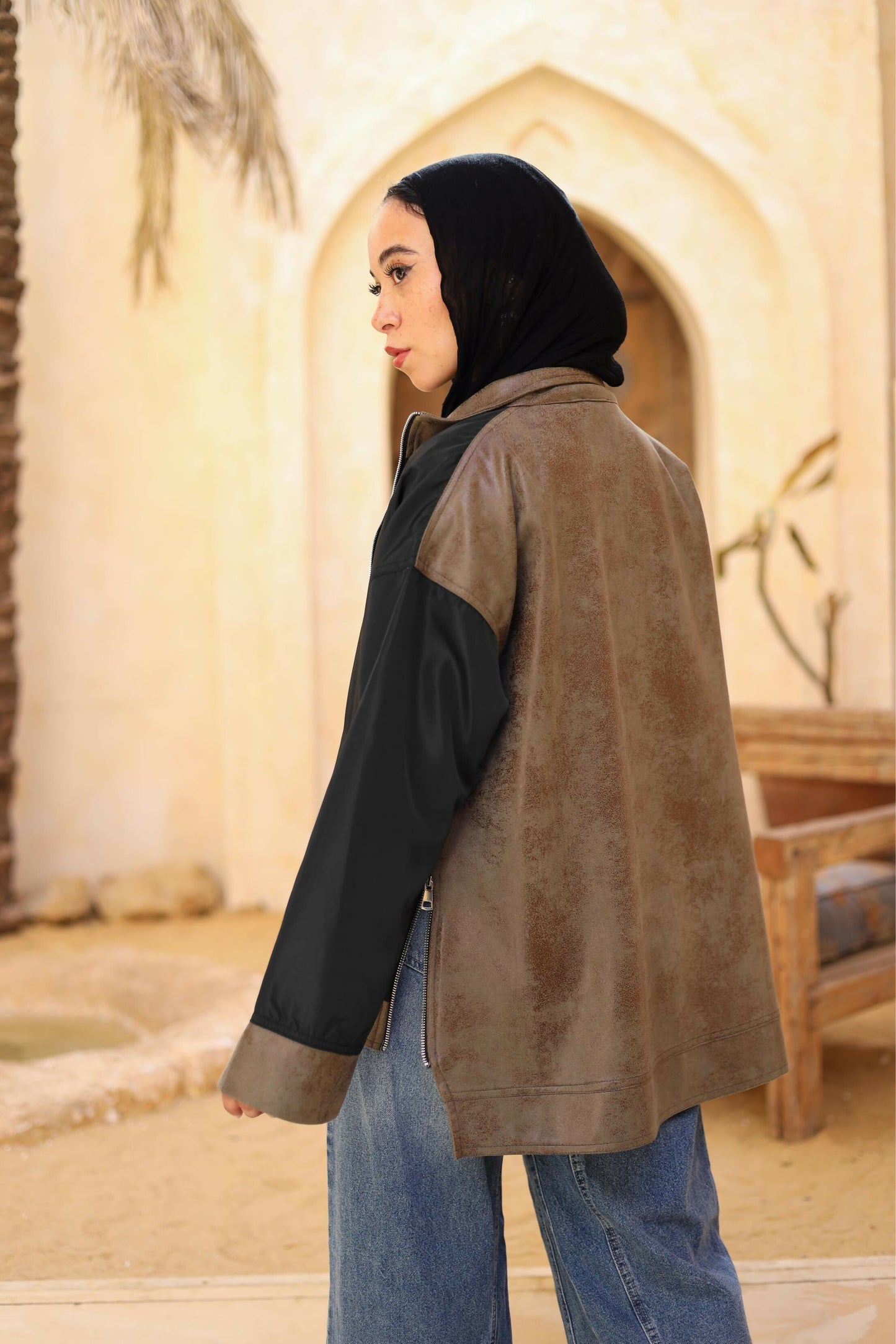 Waterproof and leather jacket