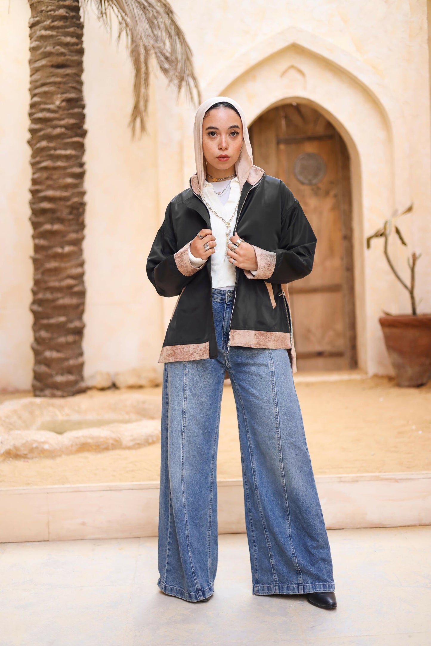 Waterproof and leather jacket