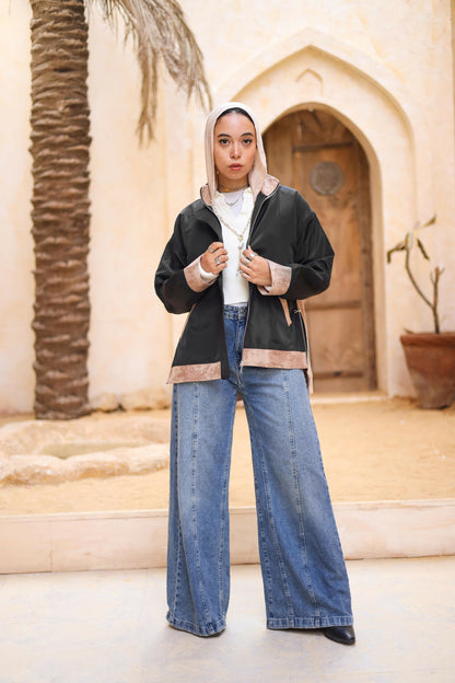 Waterproof and leather jacket