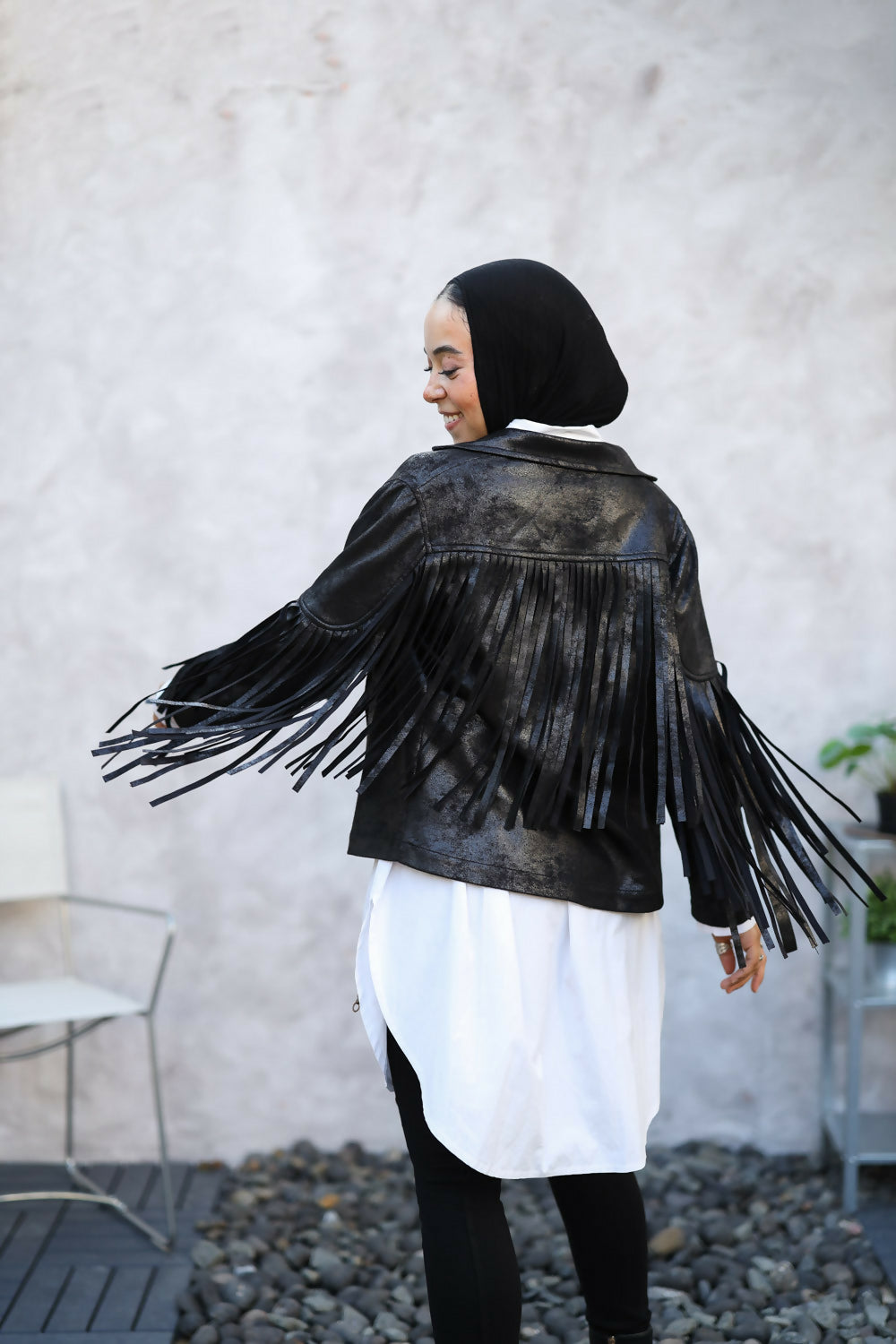 Black Fringes Jacket