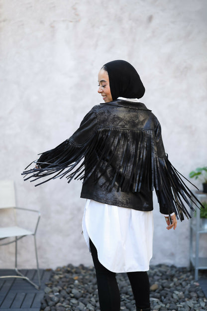 Black Fringes Jacket