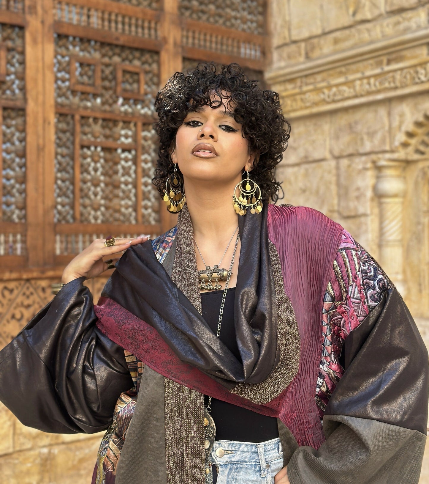 Patched Shawl Kaftan