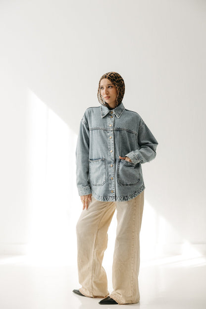 The Origin Denim Jacket in Washed Blue