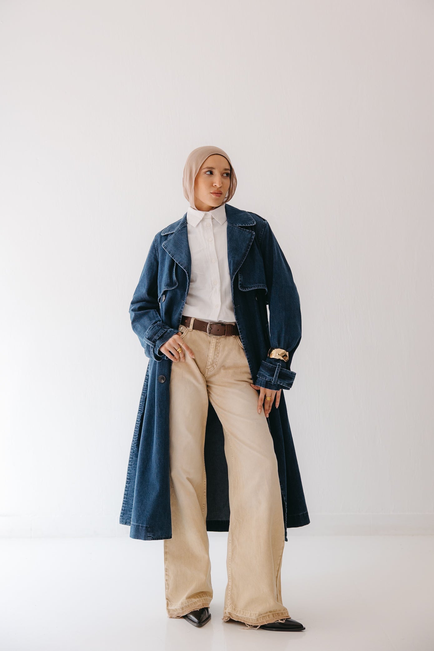 Allure Trench Coat in Deep Blue