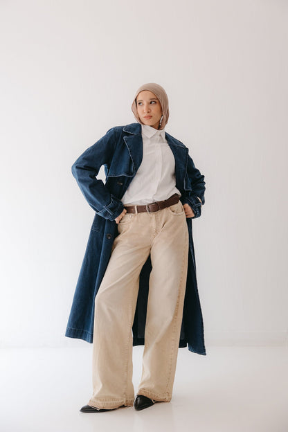 Allure Trench Coat in Deep Blue