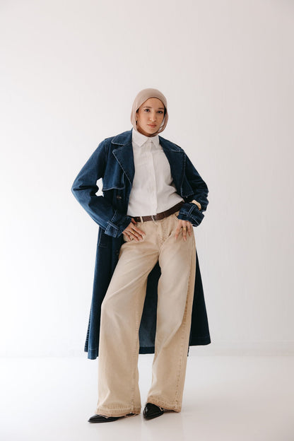 Allure Trench Coat in Deep Blue