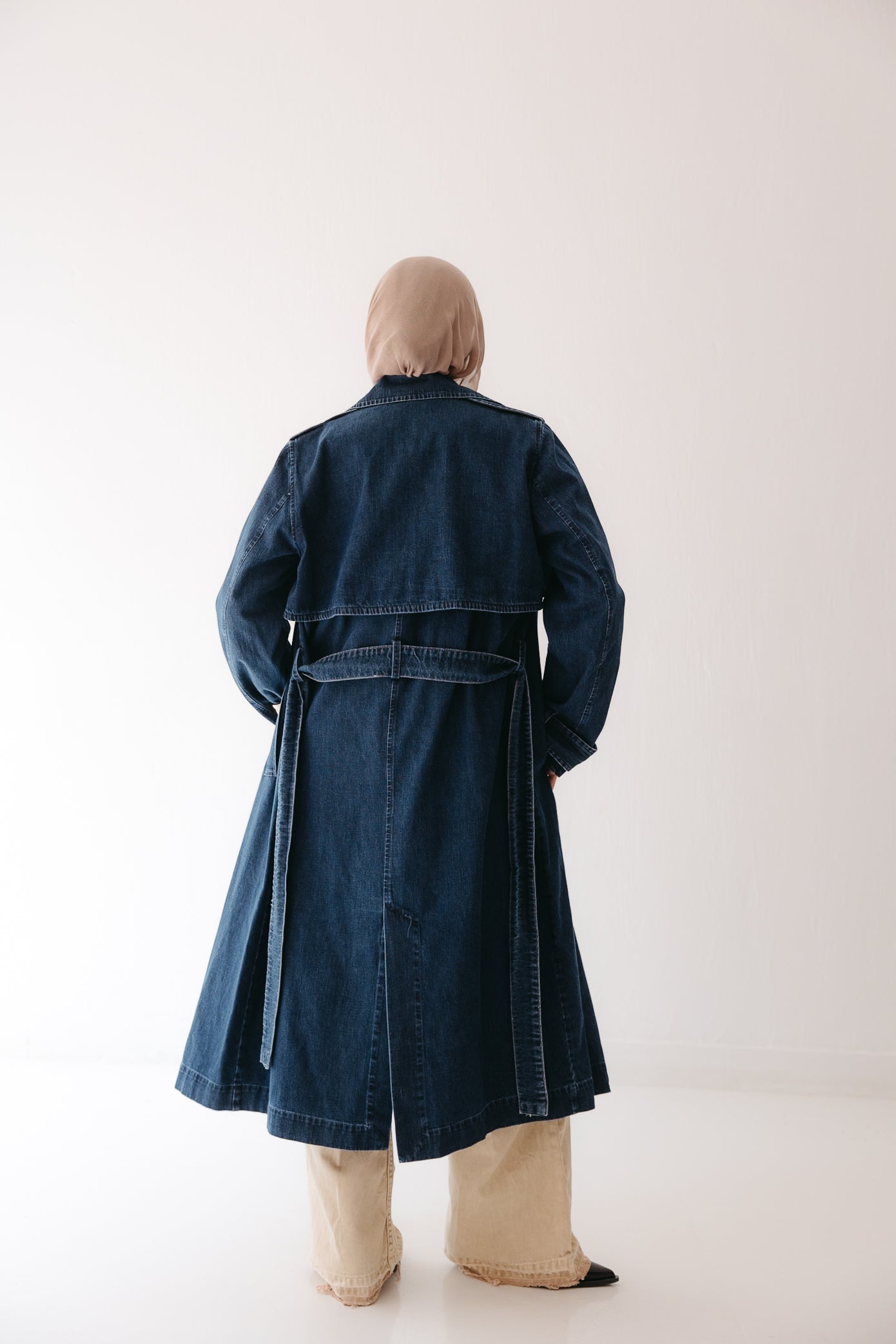 Allure Trench Coat in Deep Blue