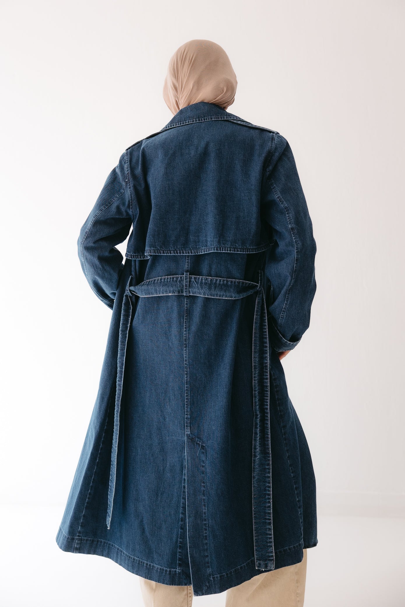 Allure Trench Coat in Deep Blue