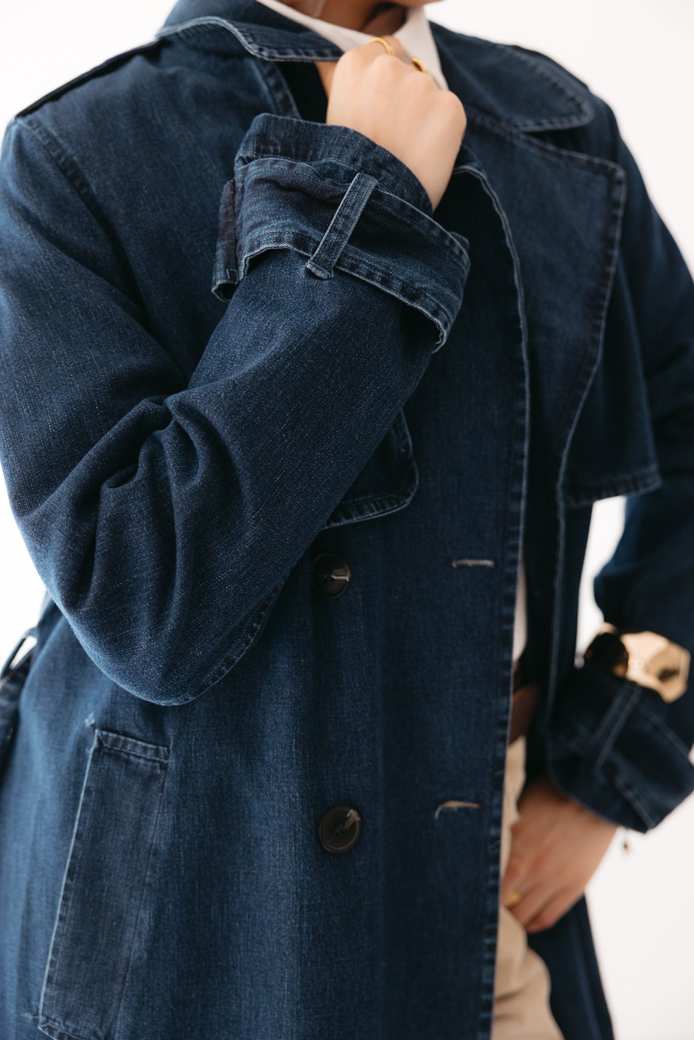 Allure Trench Coat in Deep Blue