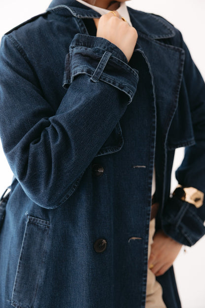 Allure Trench Coat in Deep Blue