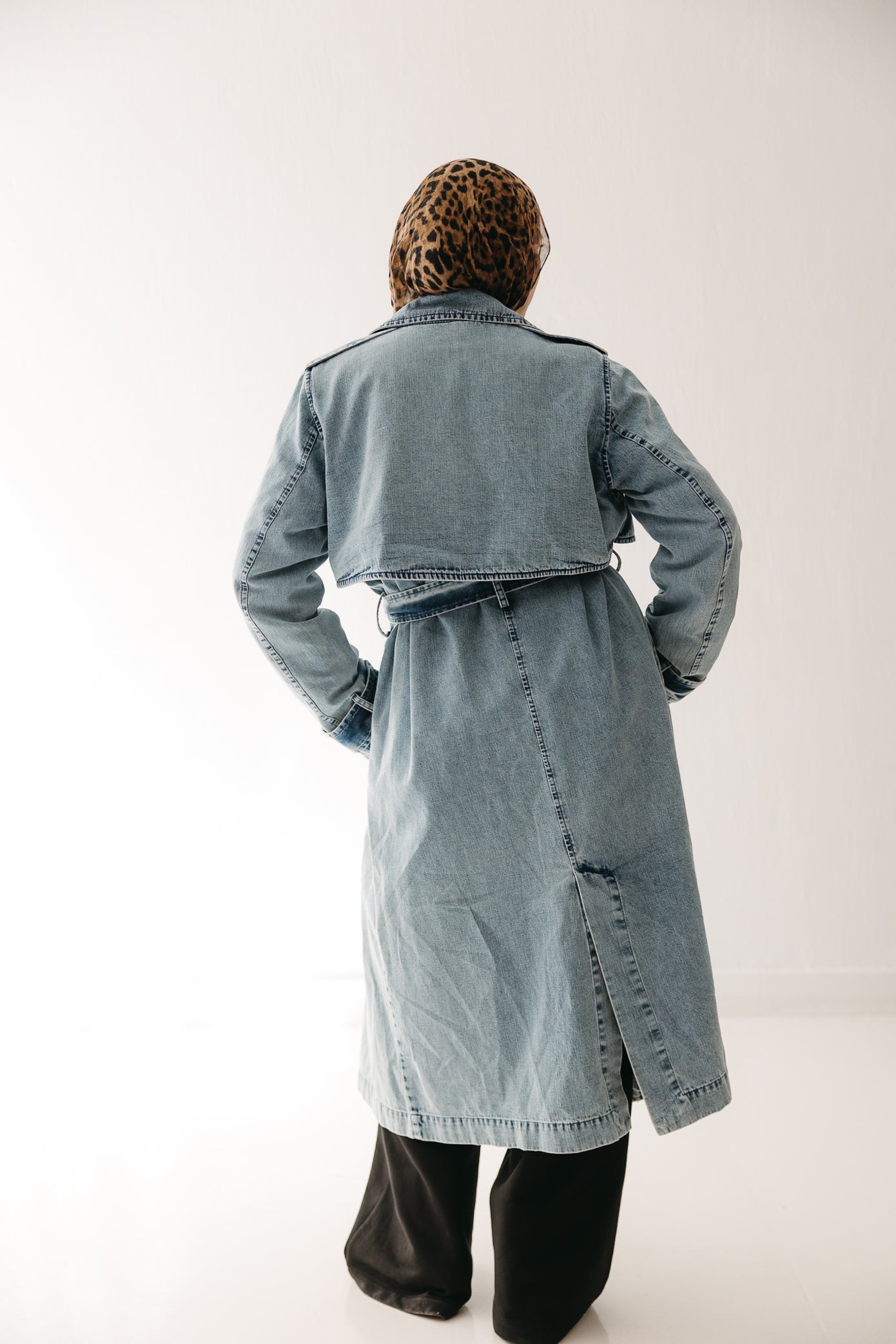 Allure Trench Coat in Washed Blue