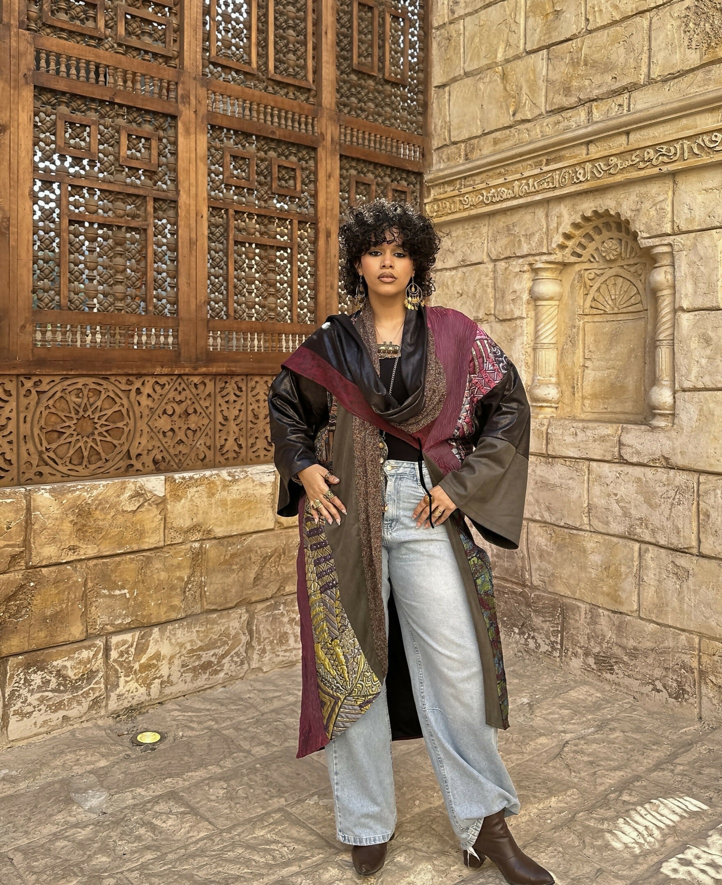 Patched Shawl Kaftan