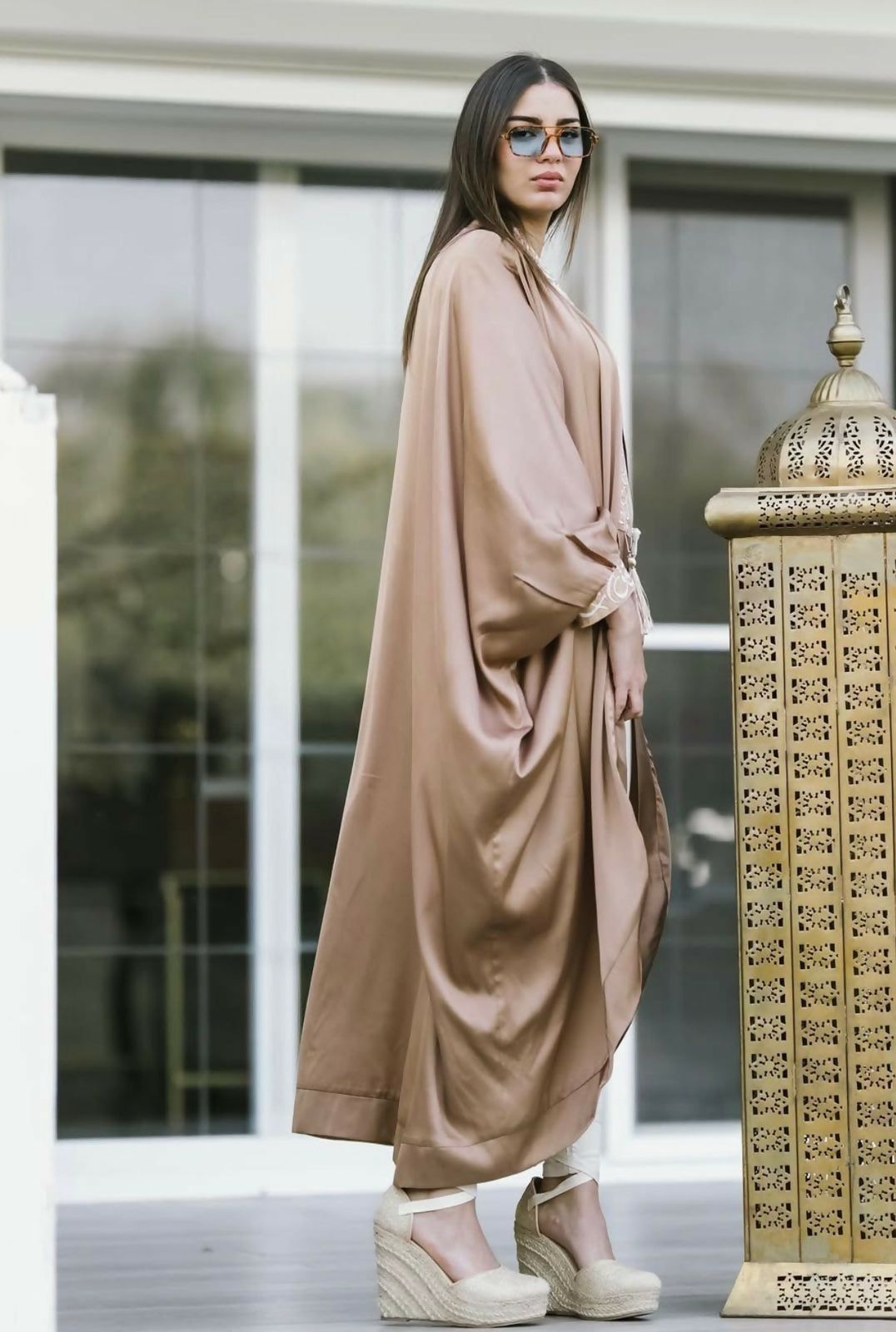 Asymmetrical Satin Kaftan