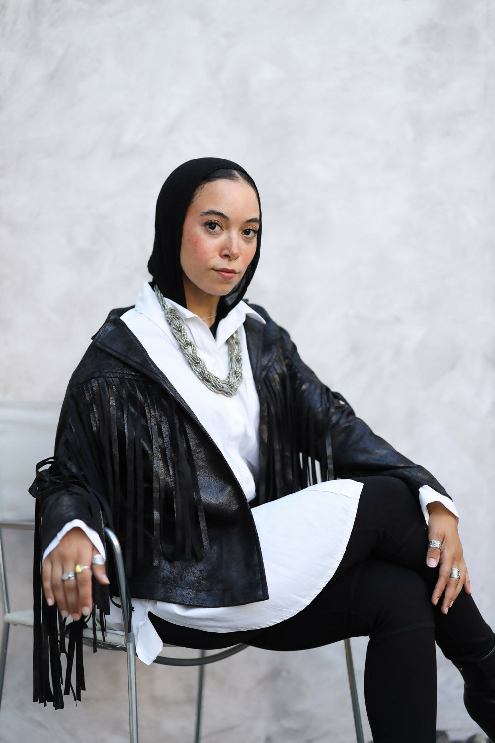 Black Fringes Jacket