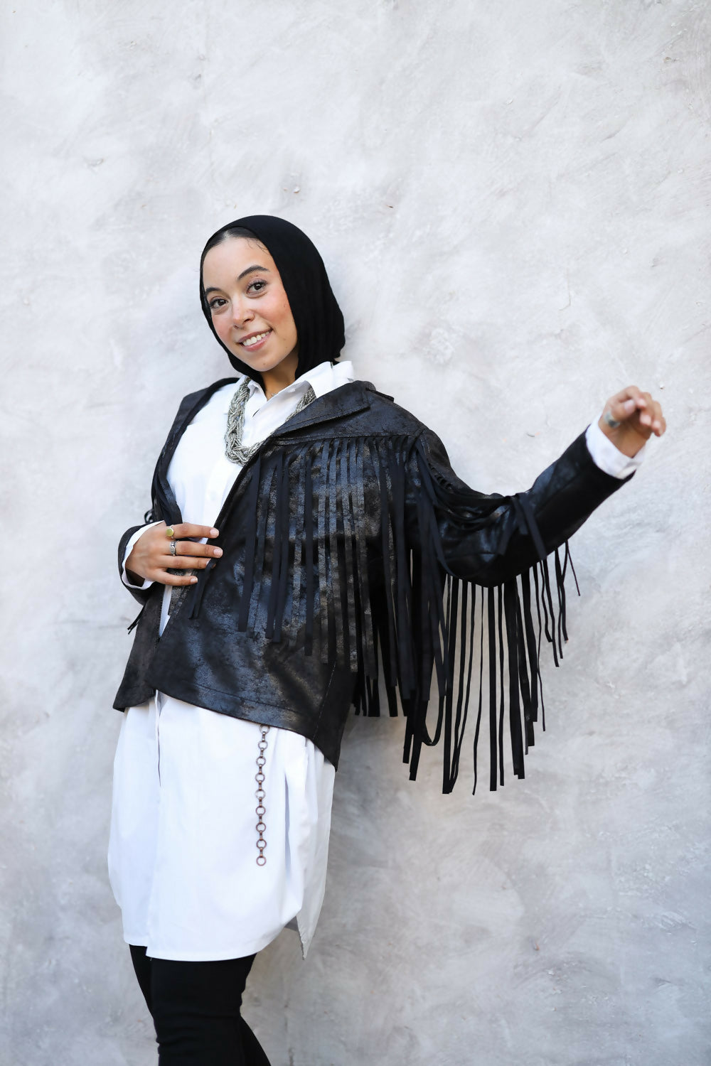 Black Fringes Jacket